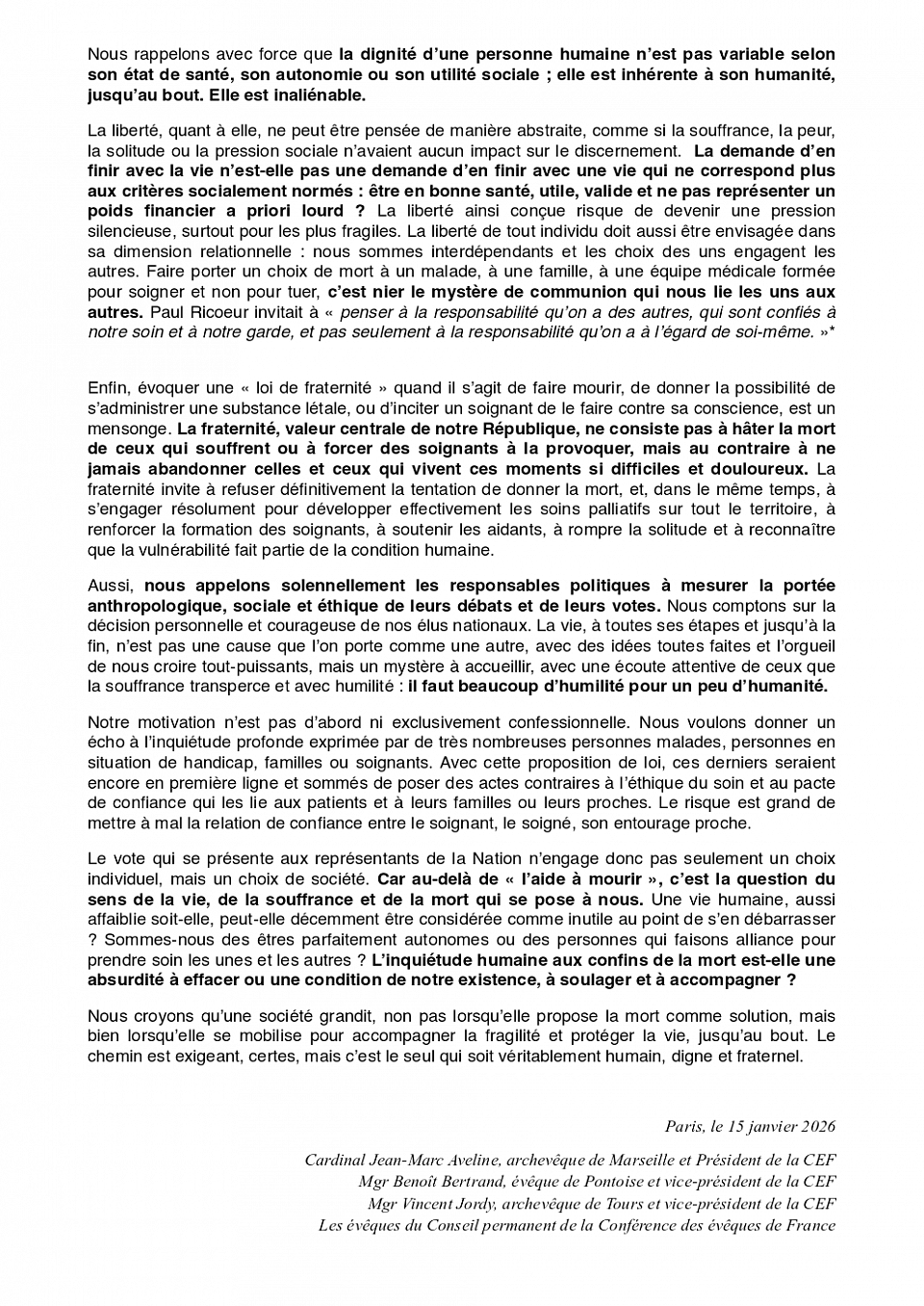 Tribune des évêques de France 