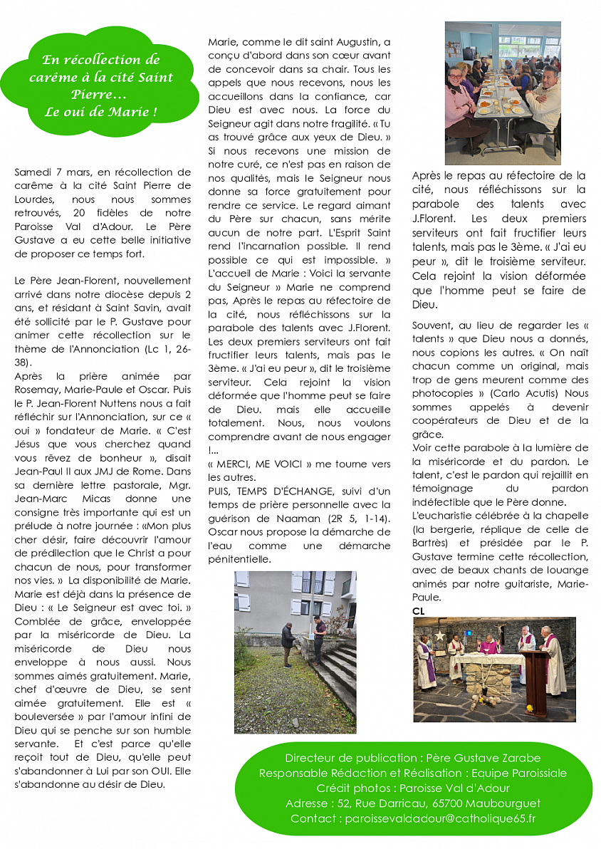 Journal paroissial paroisse Val d'Adour