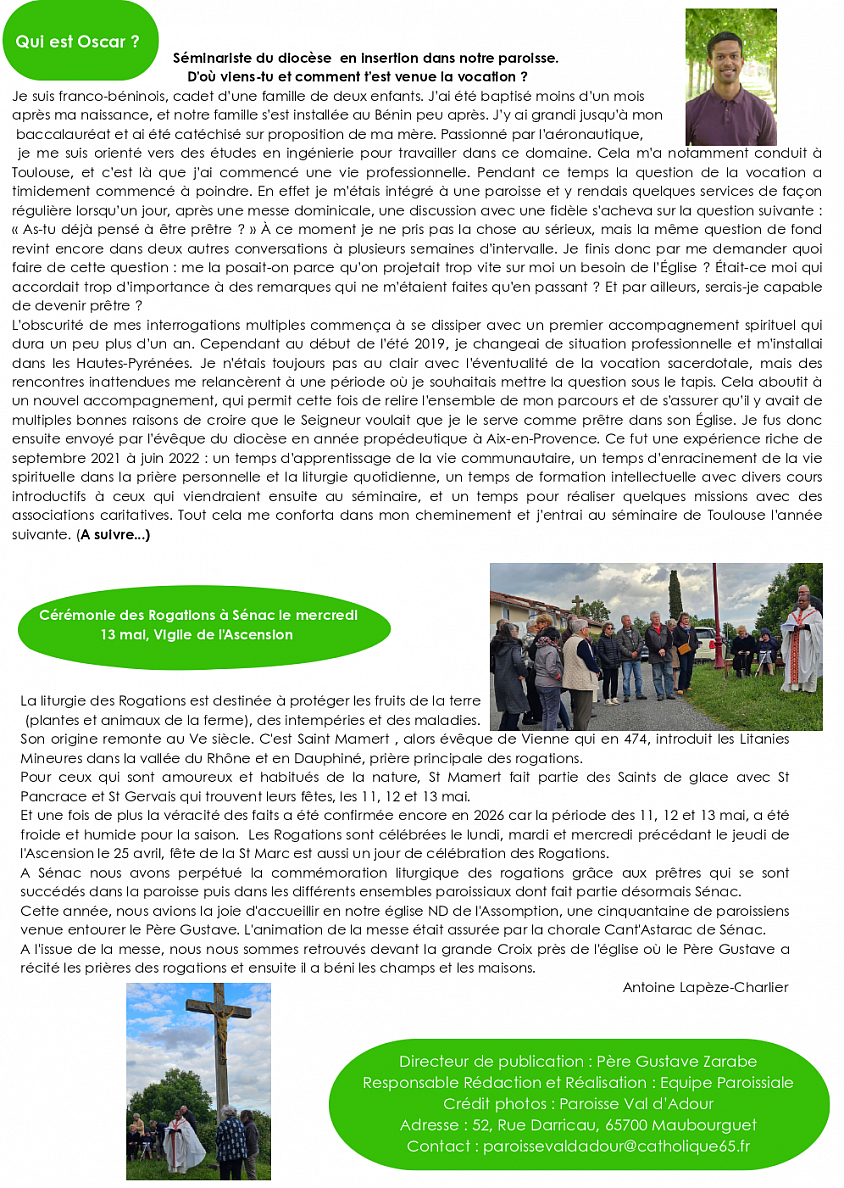 Journal paroissial paroisse Notre Dame en Val d'Adour